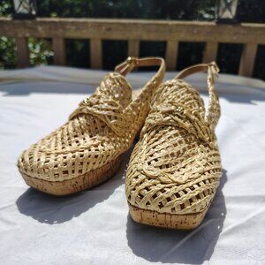 Aerosoles Santiago Raffia Platform Pumps (9.5)